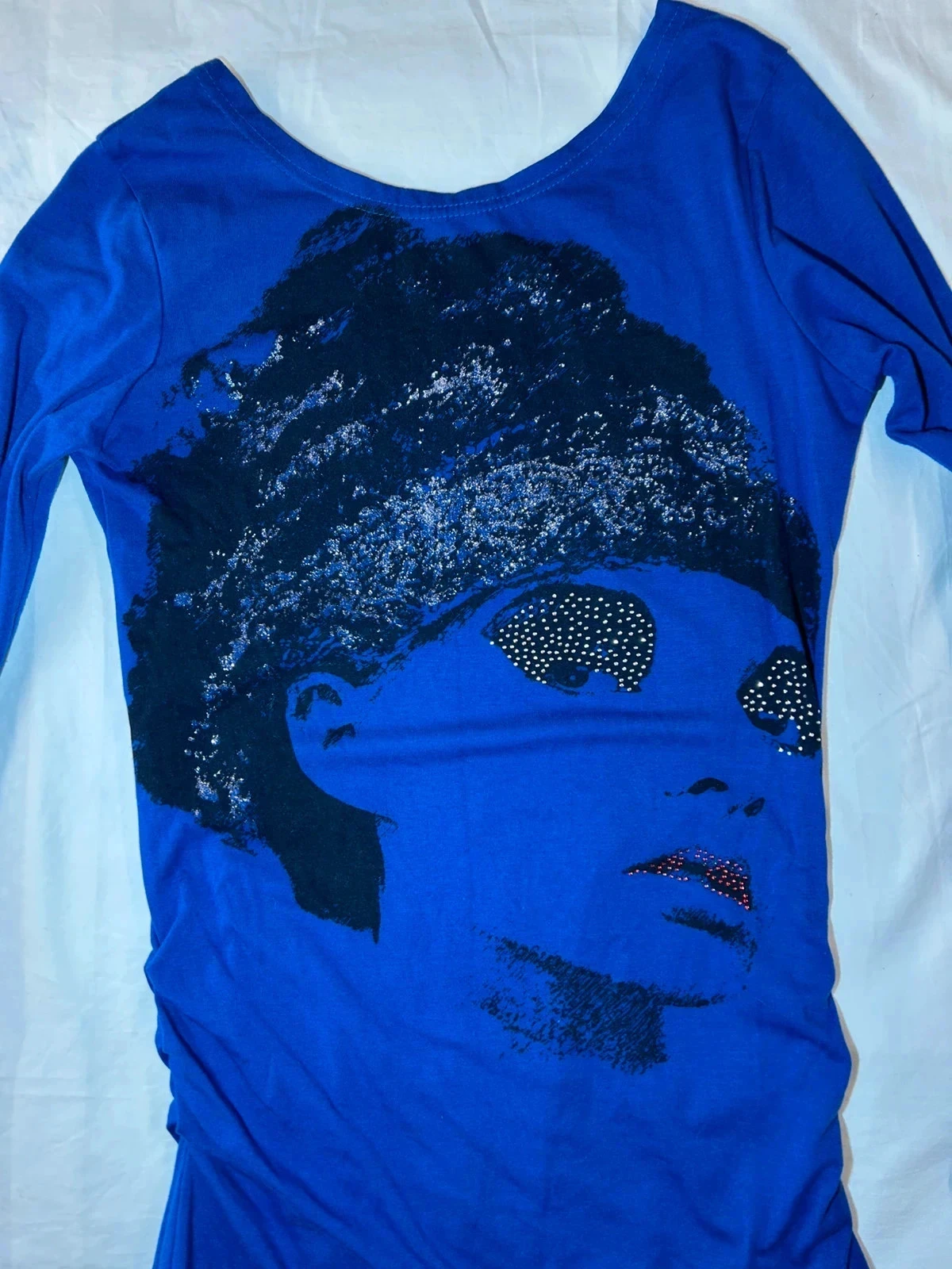 Toumaï navy blue print long sleeve blouse – photo 2
